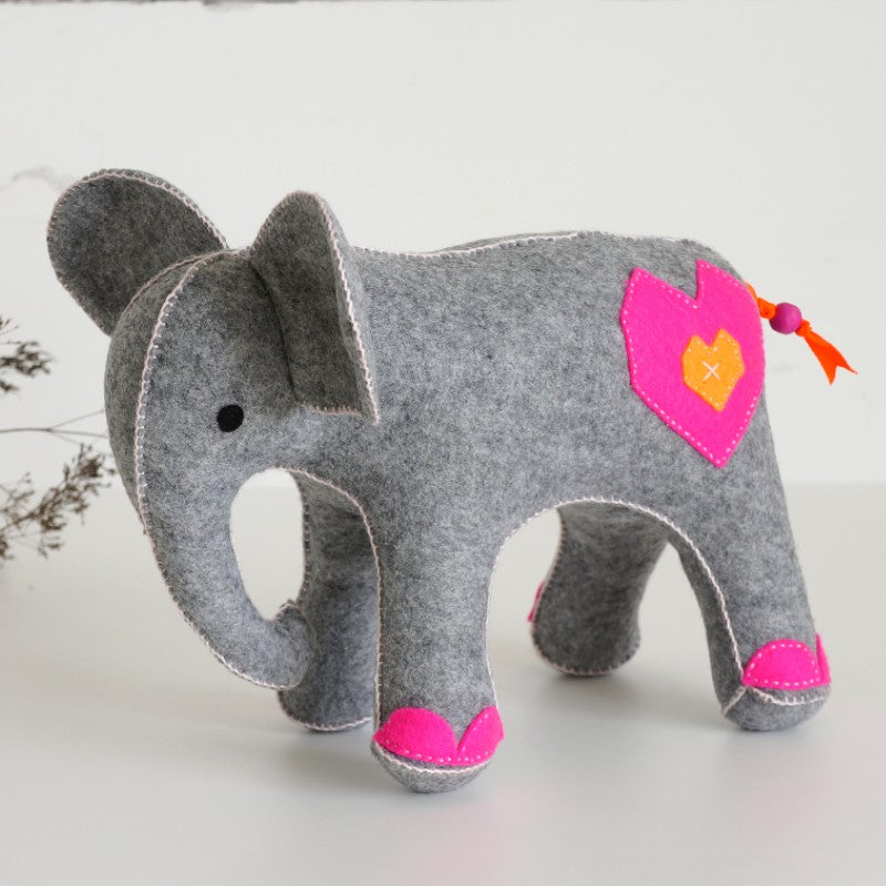 Handsewn Felt Elephant Keepsake - Pink