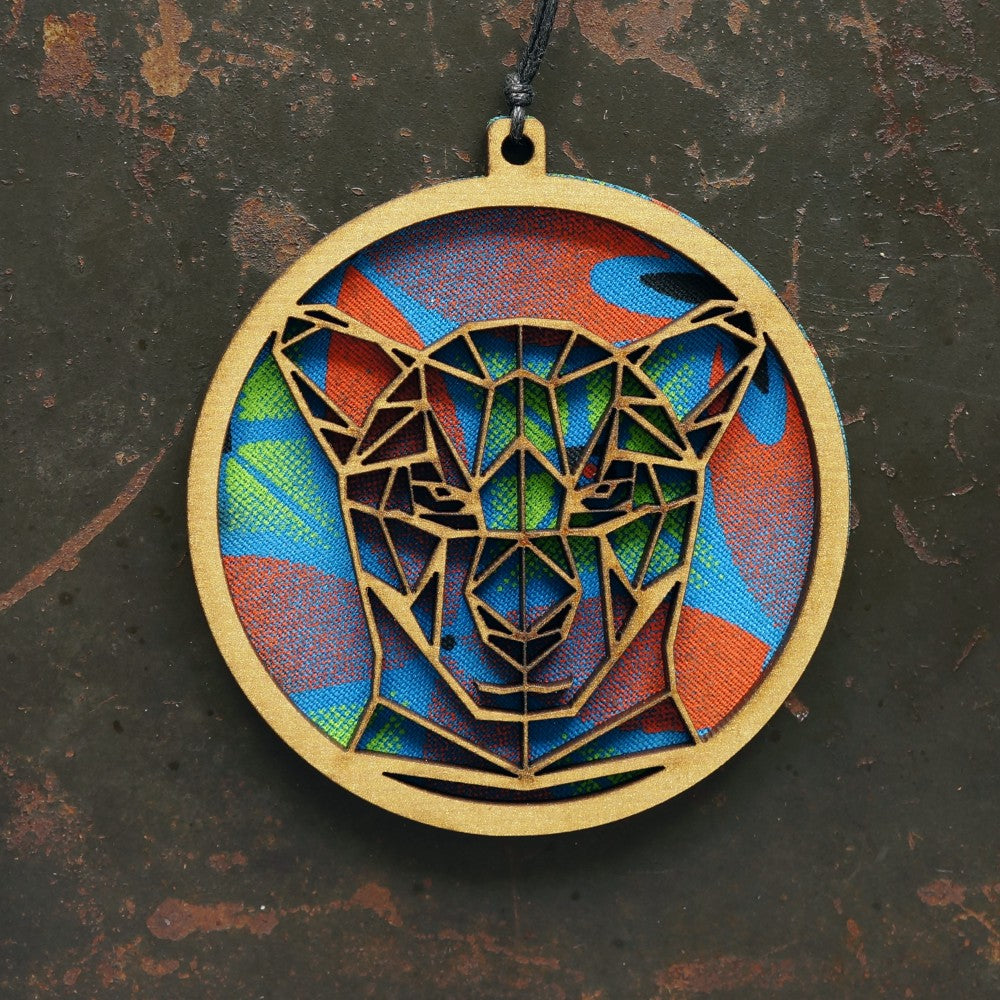 Shweshwe Leopard Layered Disc Ornament