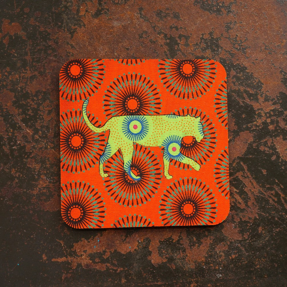 Leopard Shweshwe Coasters