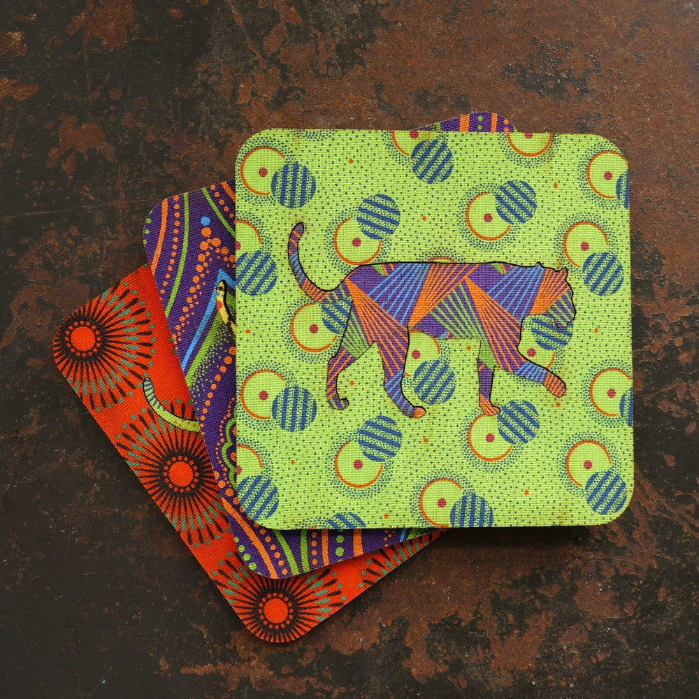 Leopard Shweshwe Coasters