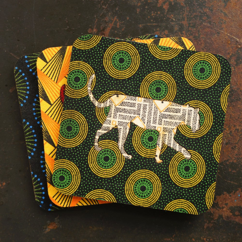 Leopard Shweshwe Coasters