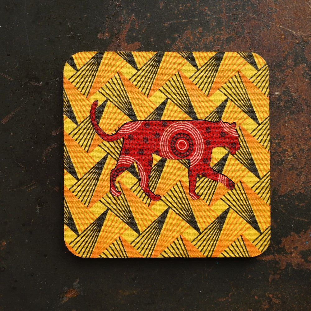 Leopard Shweshwe Coasters