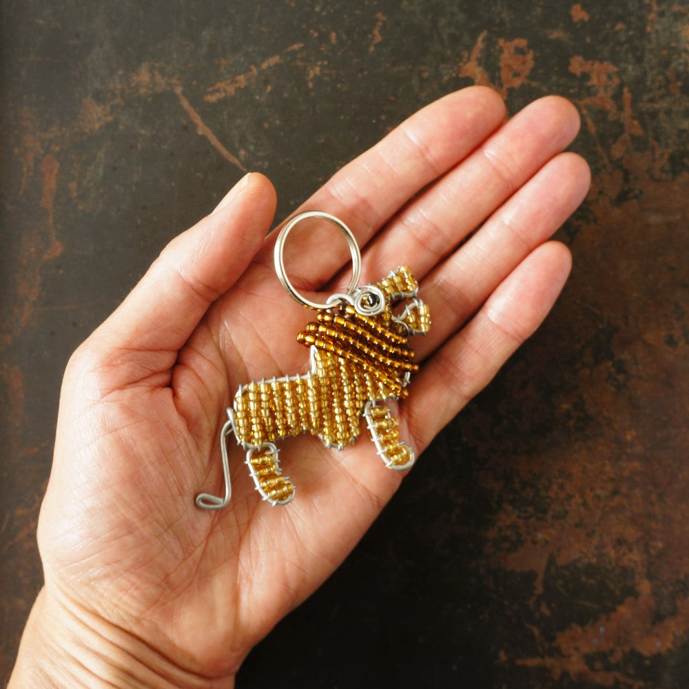 Lion Beaded Keyring