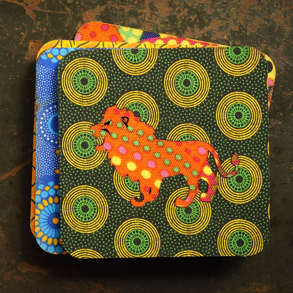 Lion Shweshwe Coasters