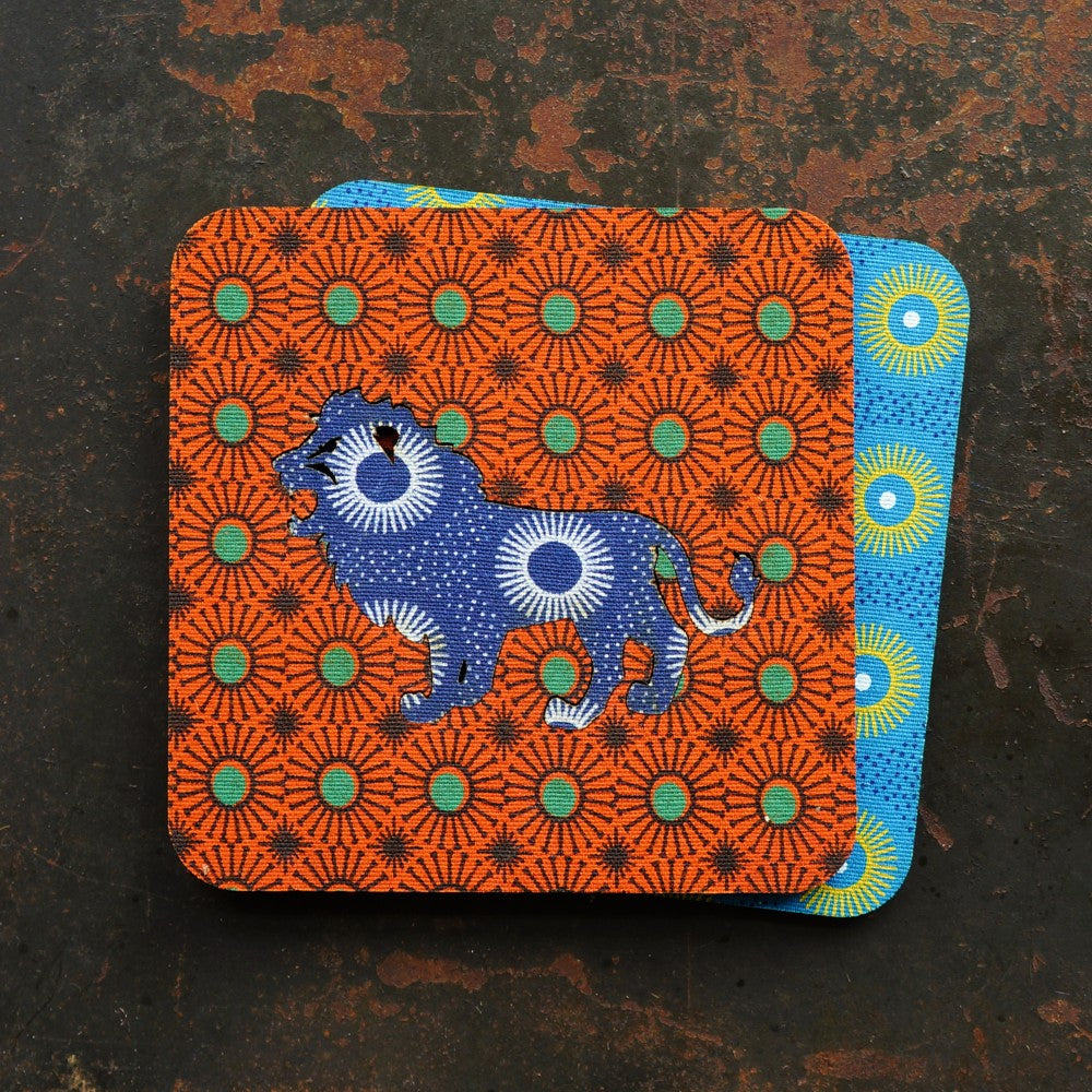 Lion Shweshwe Coasters