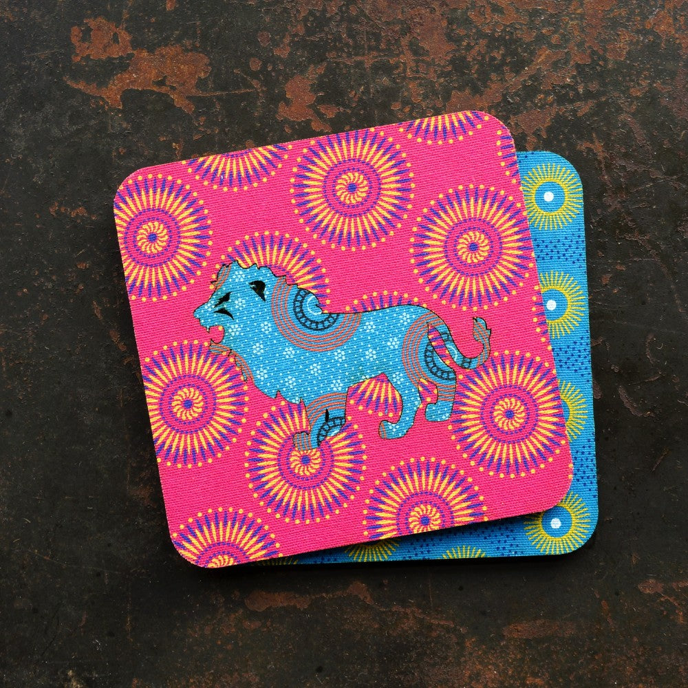 Lion Shweshwe Coasters