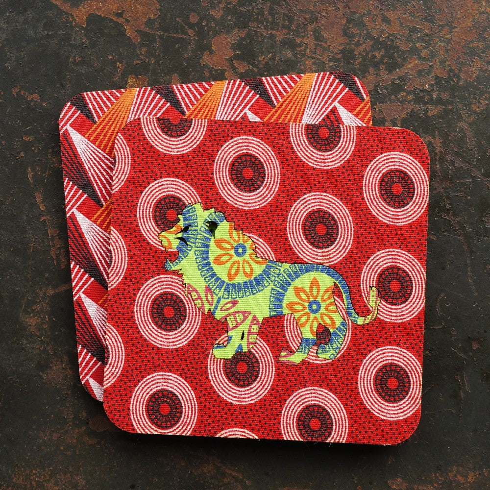 Lion Shweshwe Coasters