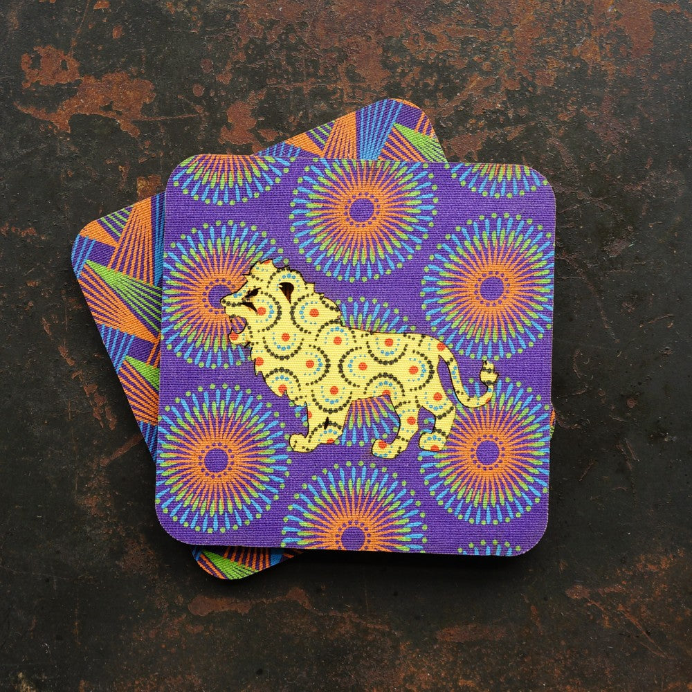 Lion Shweshwe Coasters