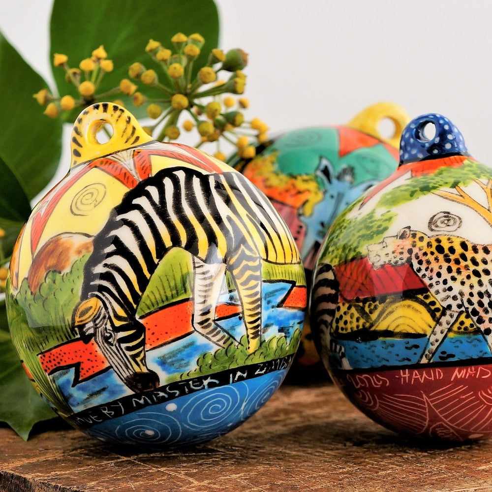 Hand-painted African Animal Bauble