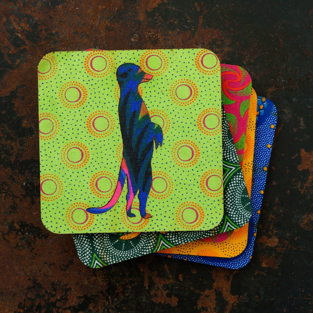 Meerkat Shweshwe Coasters