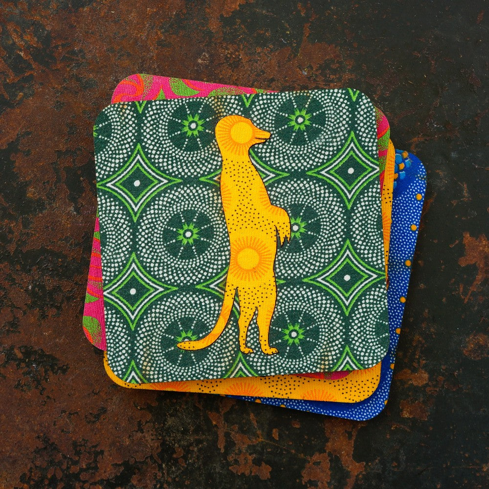 Meerkat Shweshwe Coasters