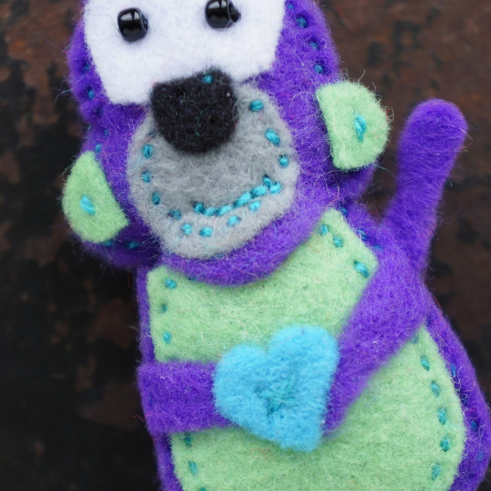 Felt Monkey Brooch