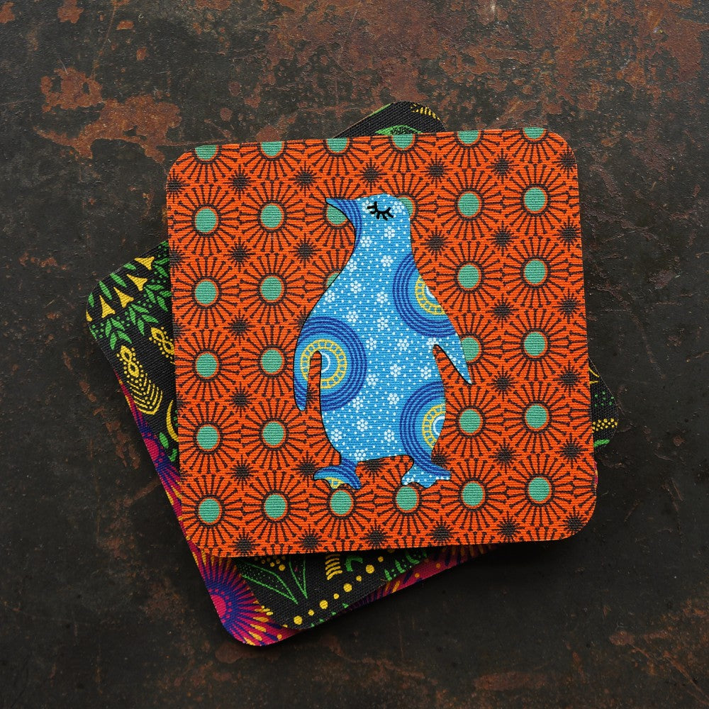 Penguin Shweshwe Coasters
