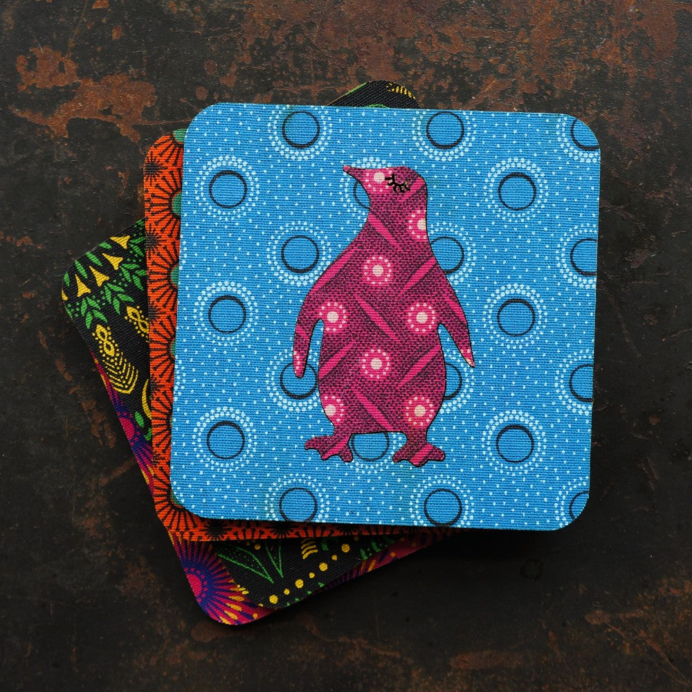 Penguin Shweshwe Coasters