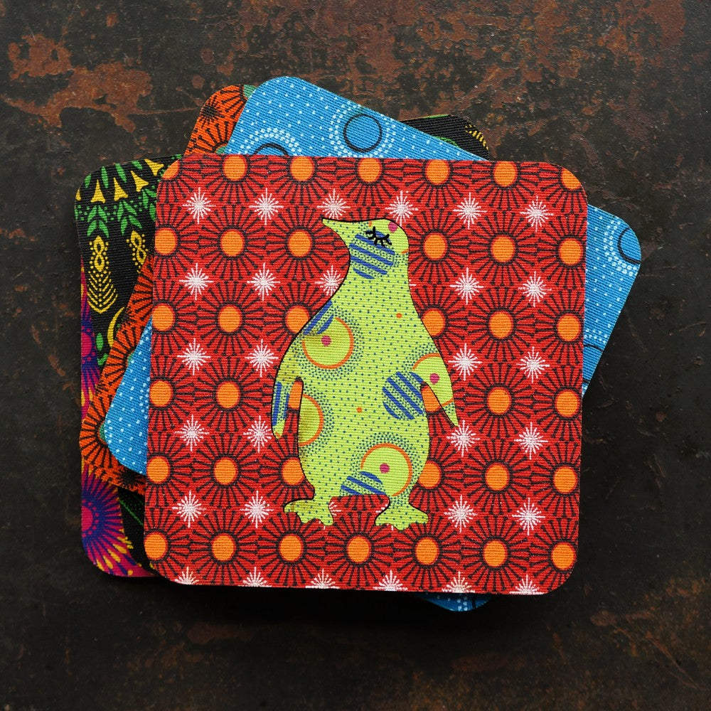 Penguin Shweshwe Coasters