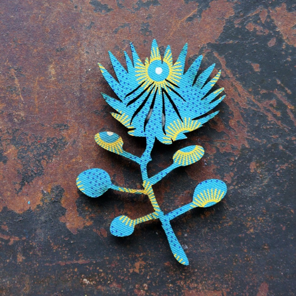 Protea Shweshwe Wooden Magnet