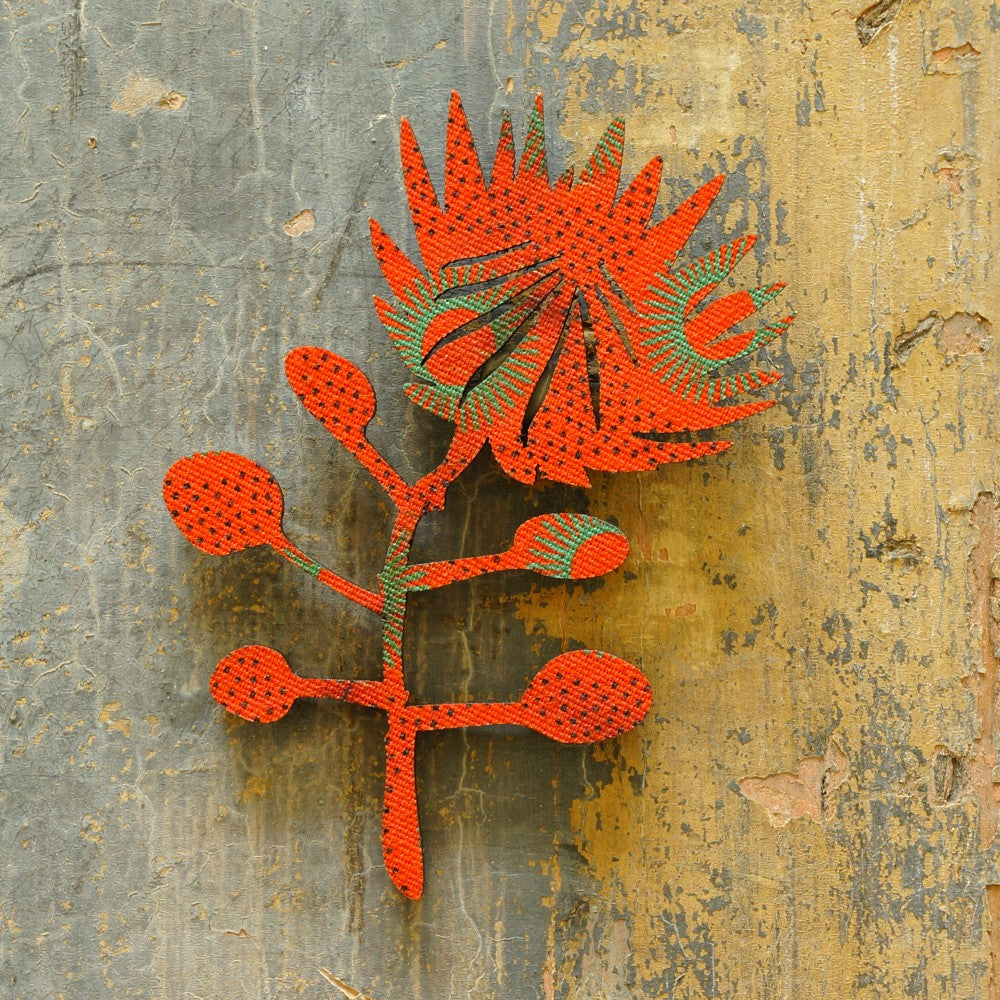 Protea Shweshwe Wooden Magnet