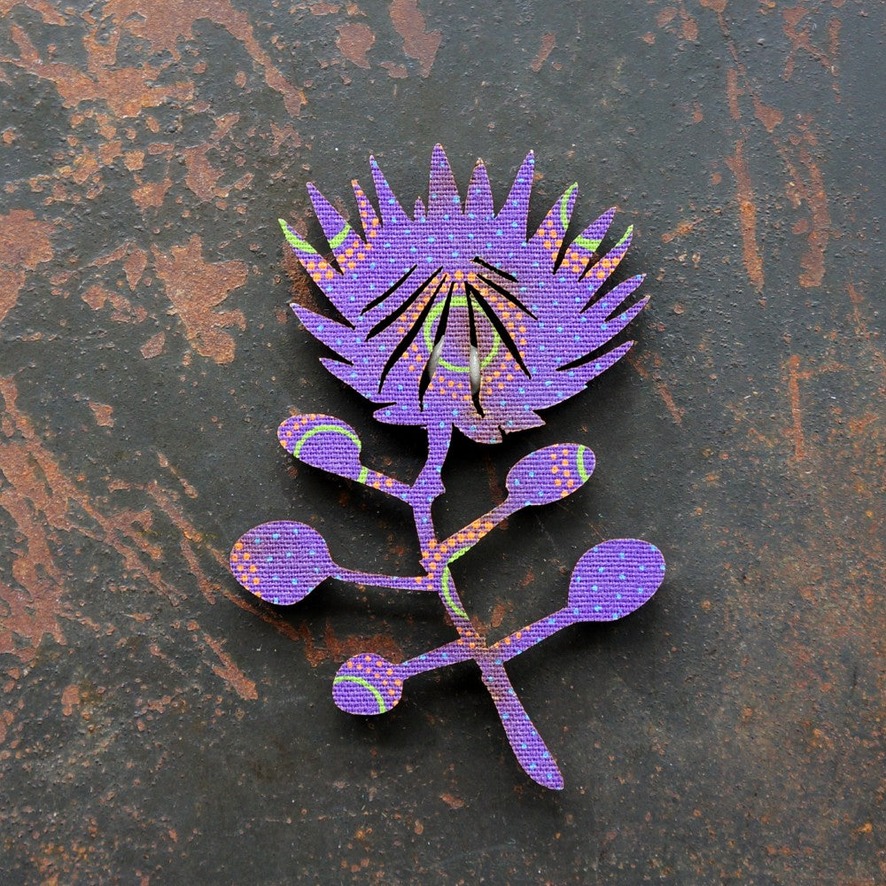 Protea Shweshwe Wooden Magnet