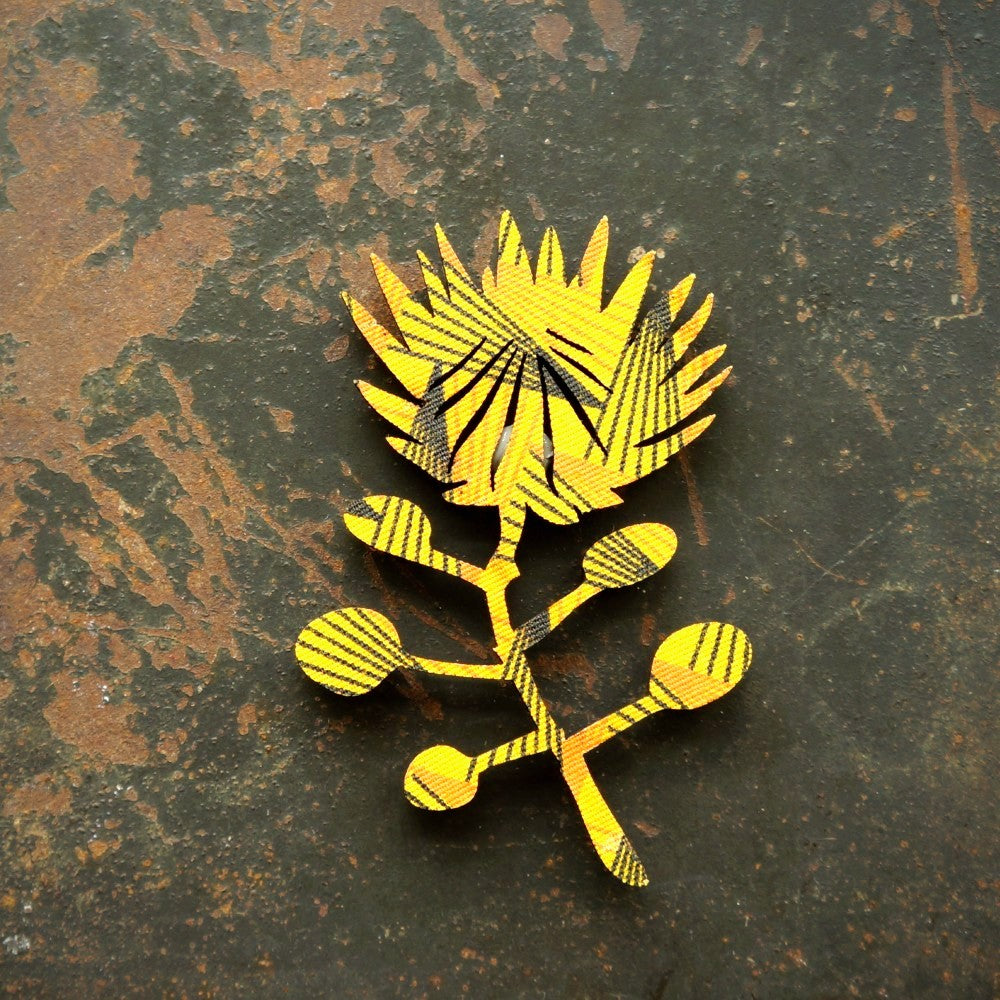 Protea Shweshwe Wooden Magnet