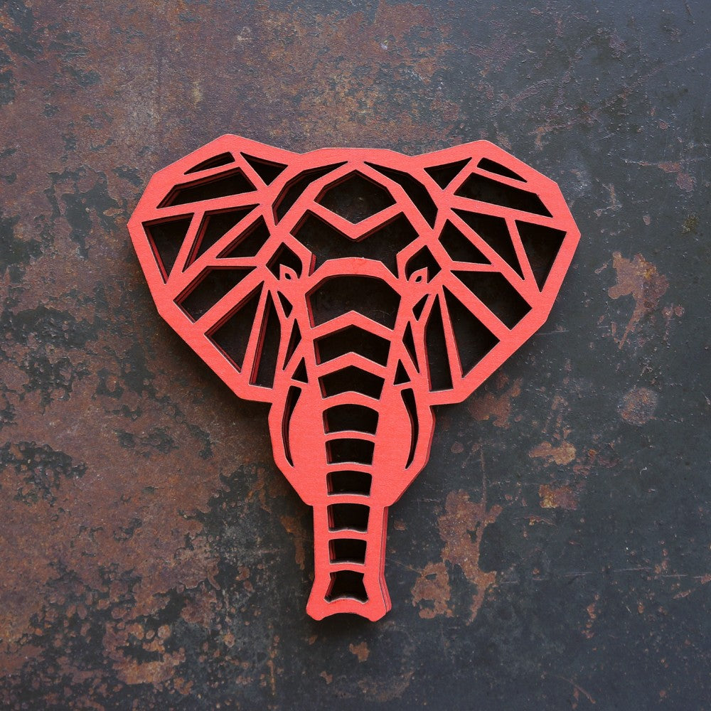 Red Elephant Head Coasters - Set of 4