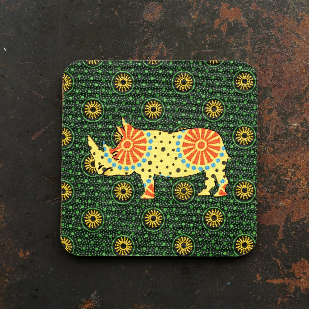 Rhino Shweshwe Coasters