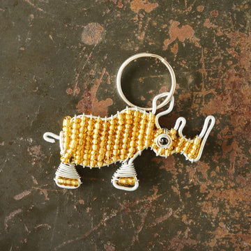 Rhino Beaded Keyring
