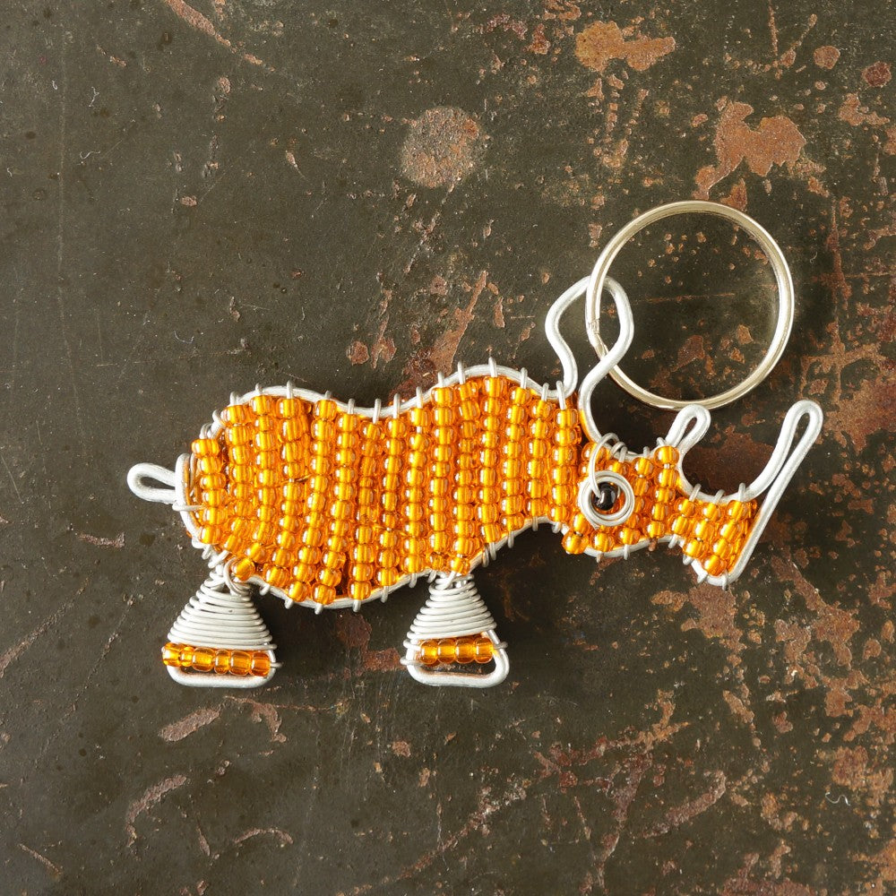 Rhino Beaded Keyring