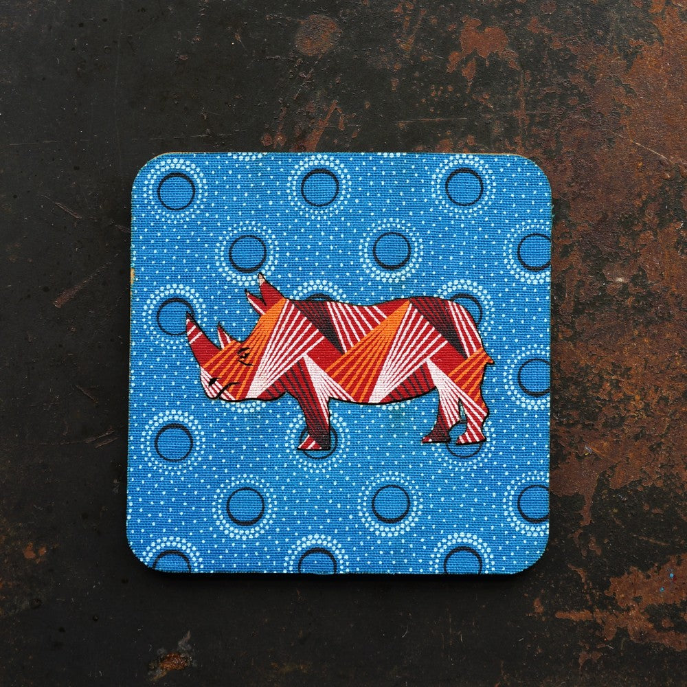 Rhino Shweshwe Coasters
