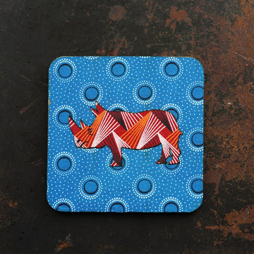 Rhino Shweshwe Coasters