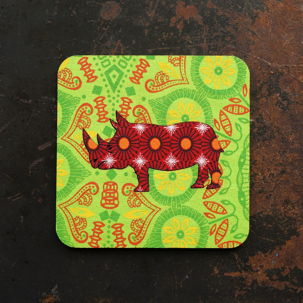 Rhino Shweshwe Coasters