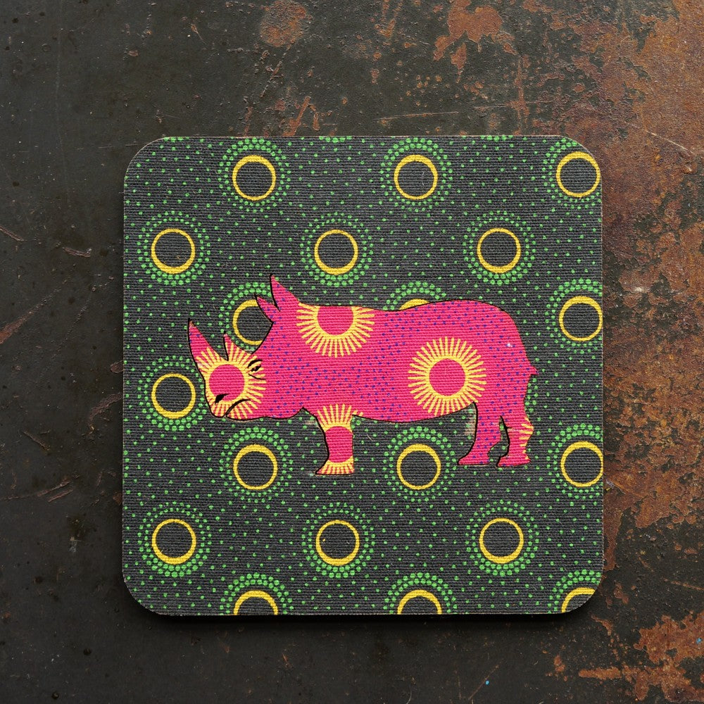 Rhino Shweshwe Coasters