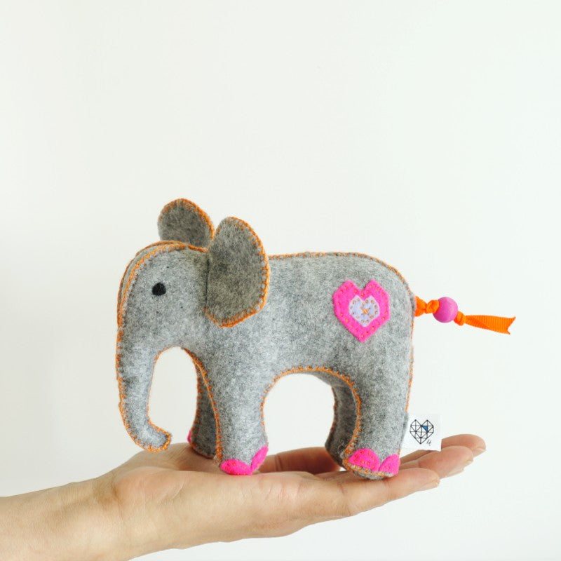 Hand-Sewn Felt Elephants