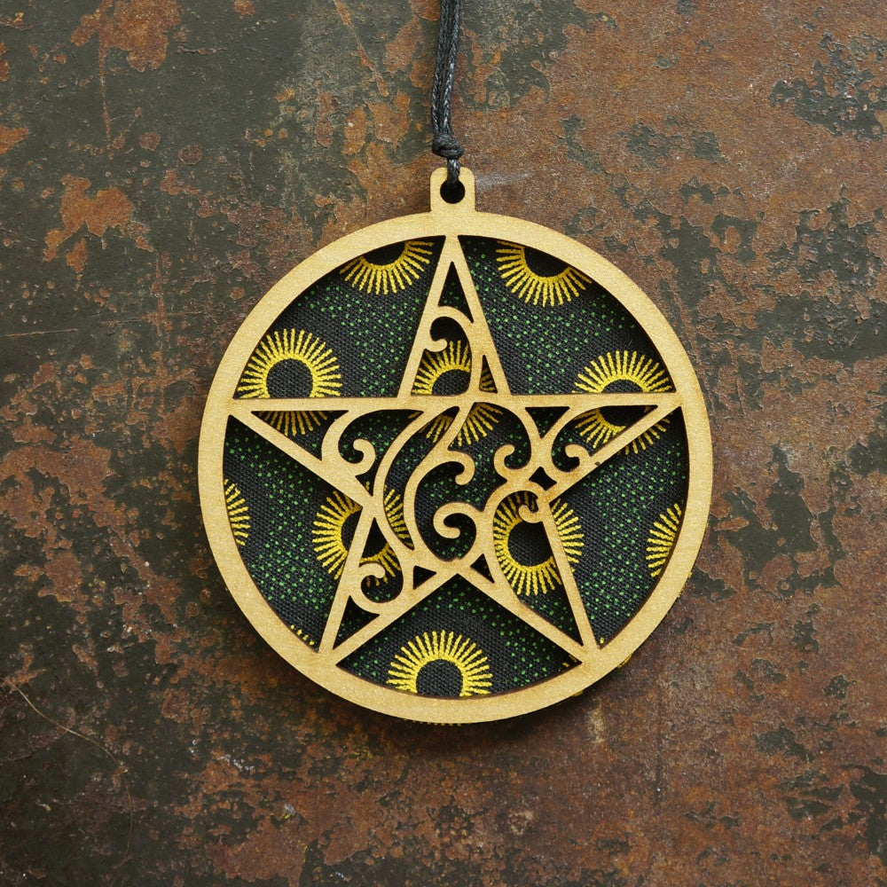 Star Shweshwe Wooden Ornament