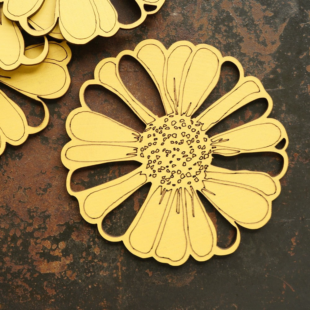 Yellow Vygie Coasters - Set of 4