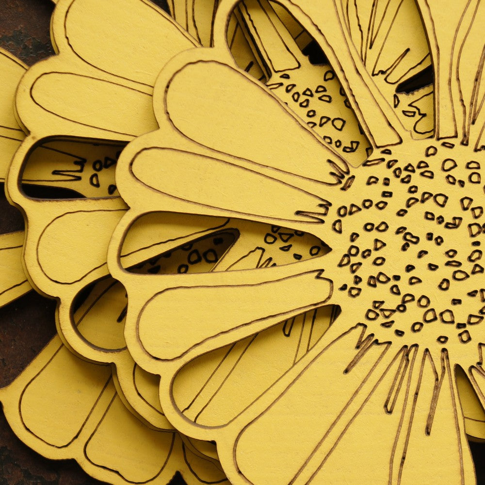 Close-up detail of the Yellow Vygie Coasters