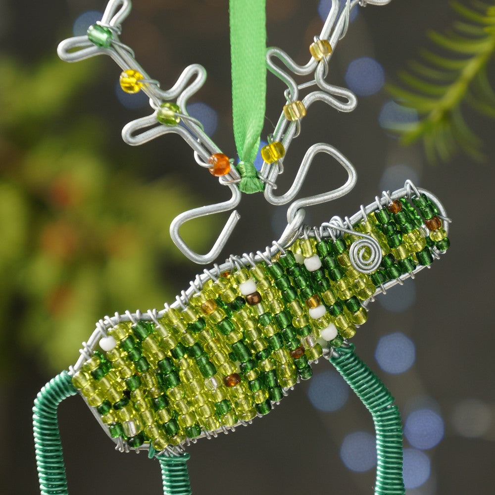 Beaded Reindeer Christmas Decoration