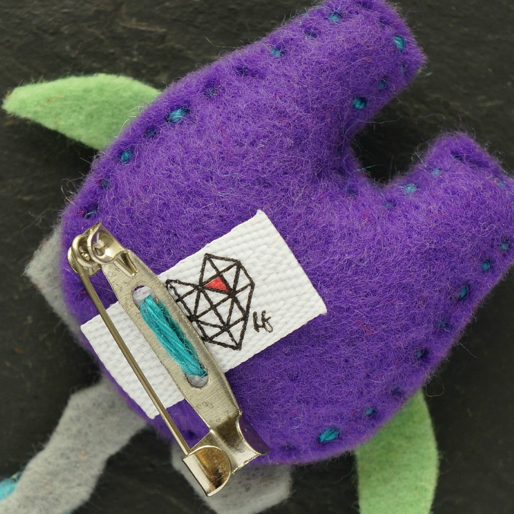 Felt Warthog Brooch