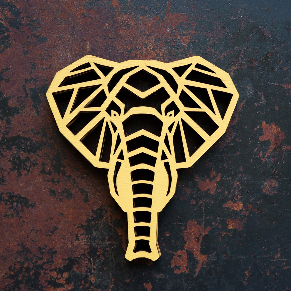 Yellow Elephant Head Coasters - Set of 4