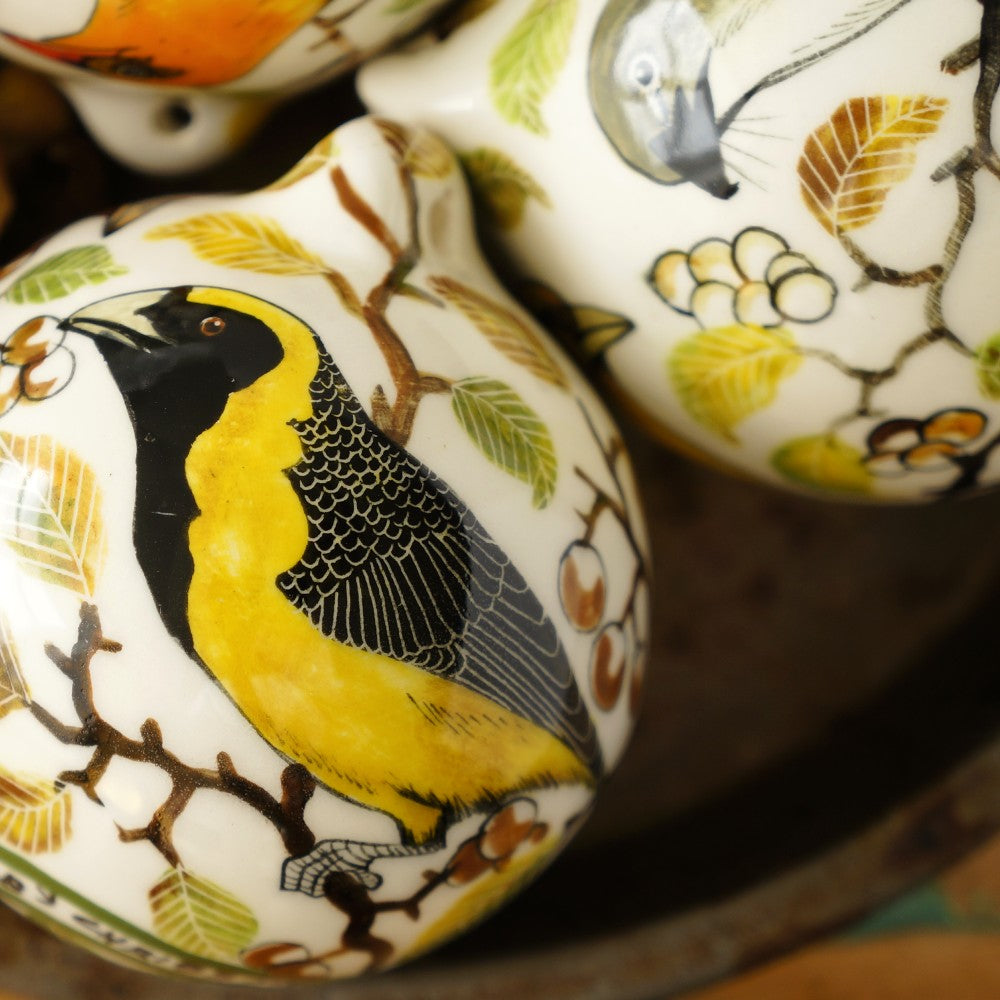 Yellow & Brown Bird Ceramic Bauble