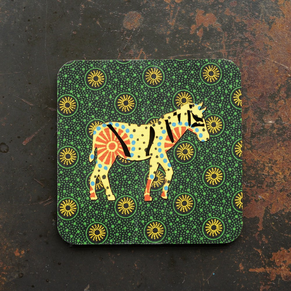 Zebra Shweshwe Coasters