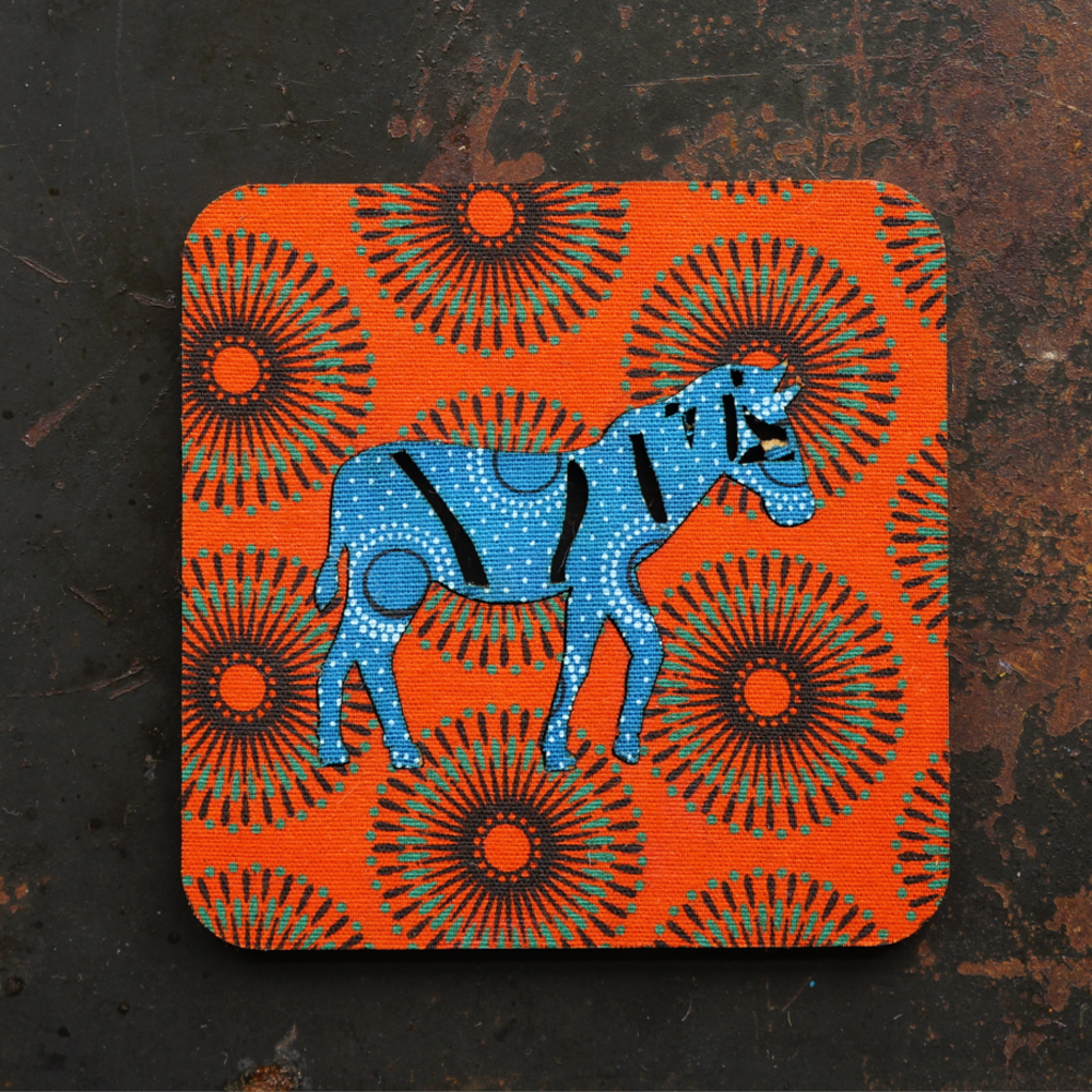 Zebra Shweshwe Coasters