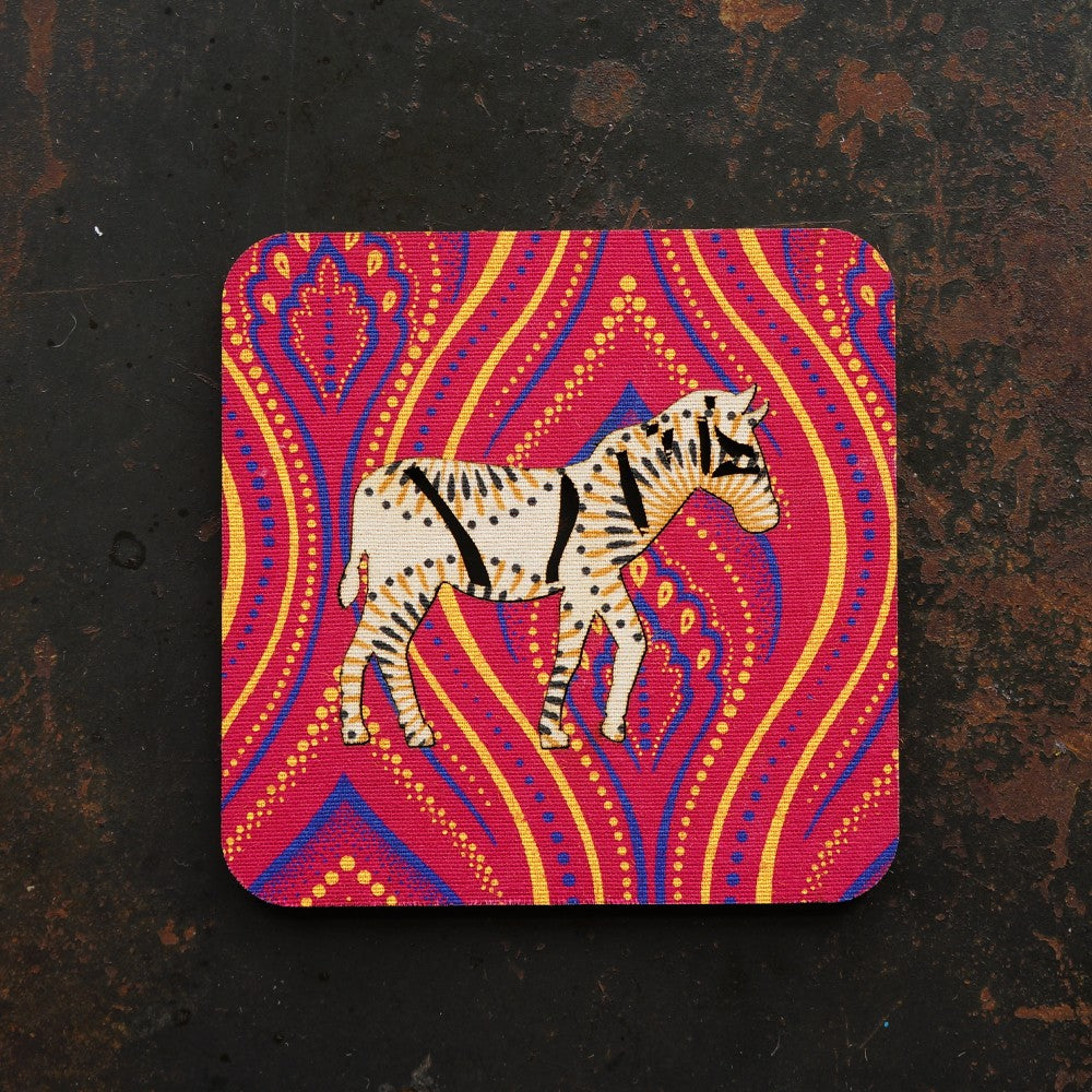 Zebra Shweshwe Coasters