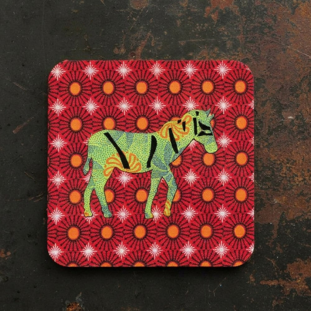 Zebra Shweshwe Coasters