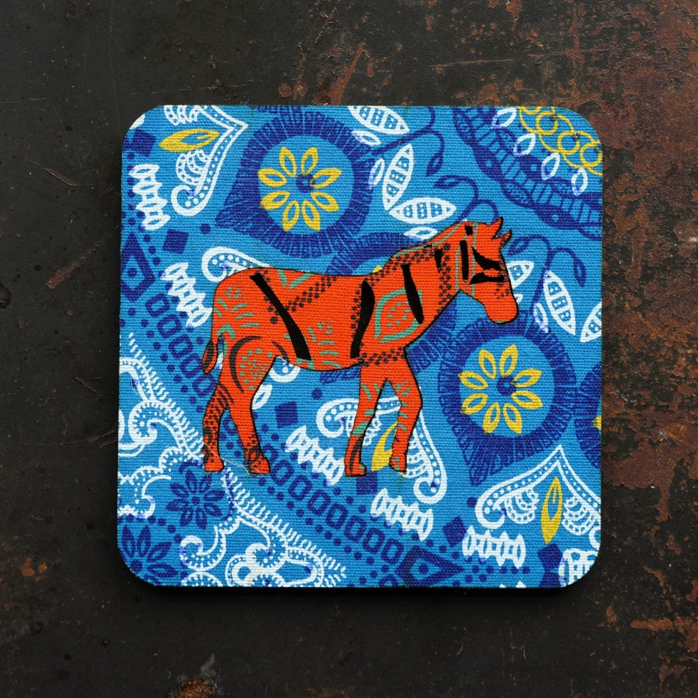 Zebra Shweshwe Coasters