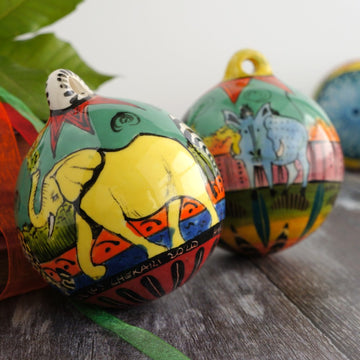 Hand-painted African Animal Bauble