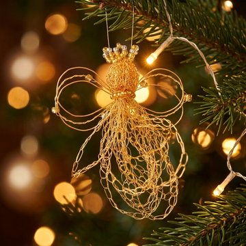 Sarie Gold angel lifestyle display without the hanging card