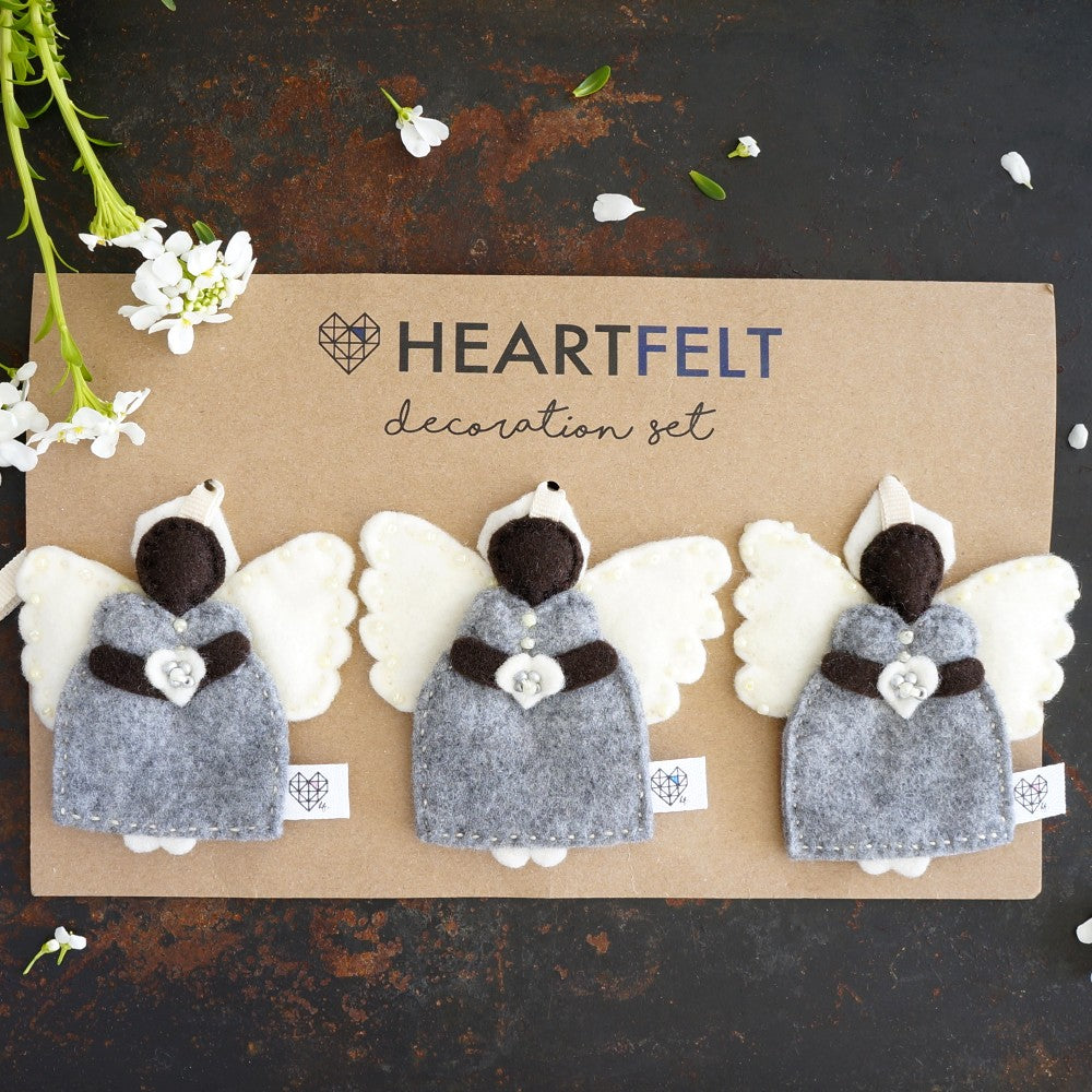 African Angel Trio in Grey and Cream
